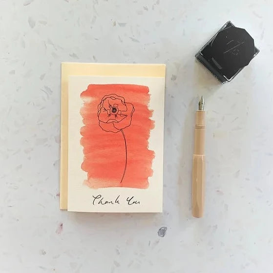 Colourwash Poppy Card
