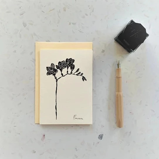 Freesia Greeting Card |Freesia Floral Art Card