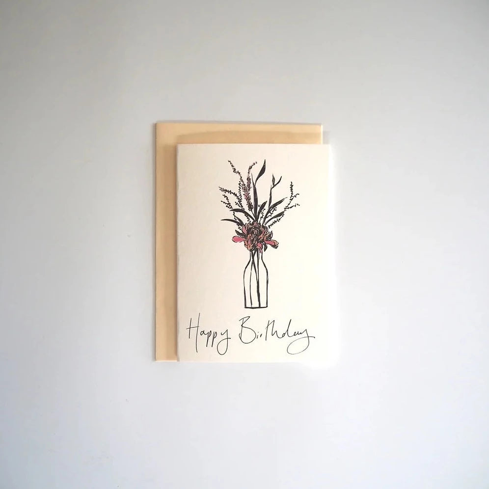 Happy Birthday Single Flower Vase
