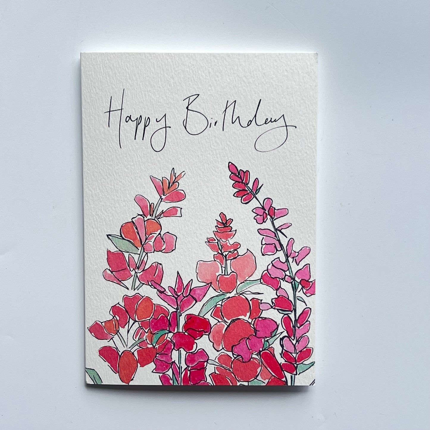 Happy Birthday Snapdragon card | Snapdragon Card | Pink Floral Card