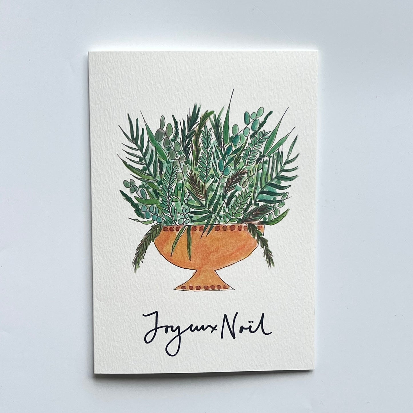 Joyeux Noel Christmas Card | Floral Display Christmas Card