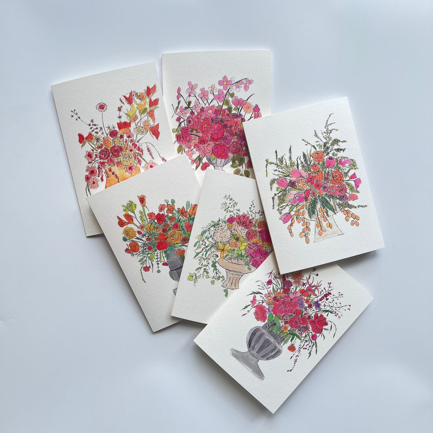 Pink and Purple Floral display greeting card | Floral Blank Greeting Card