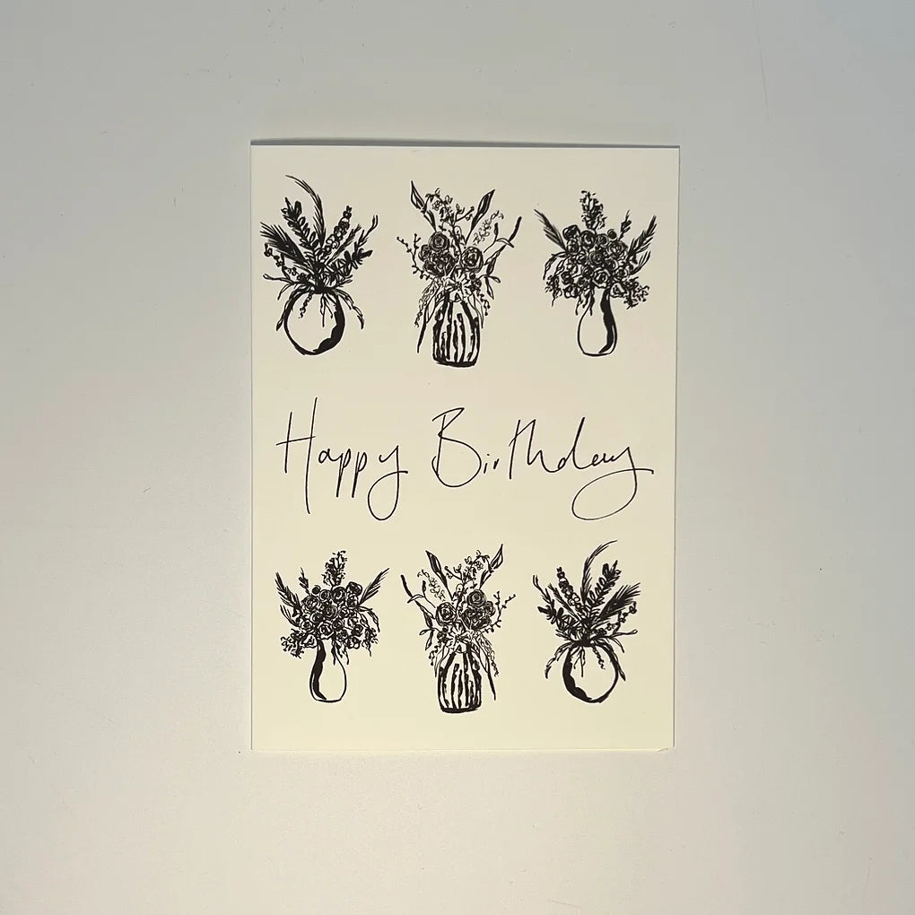 Mixed Vase Happy Birthday Card