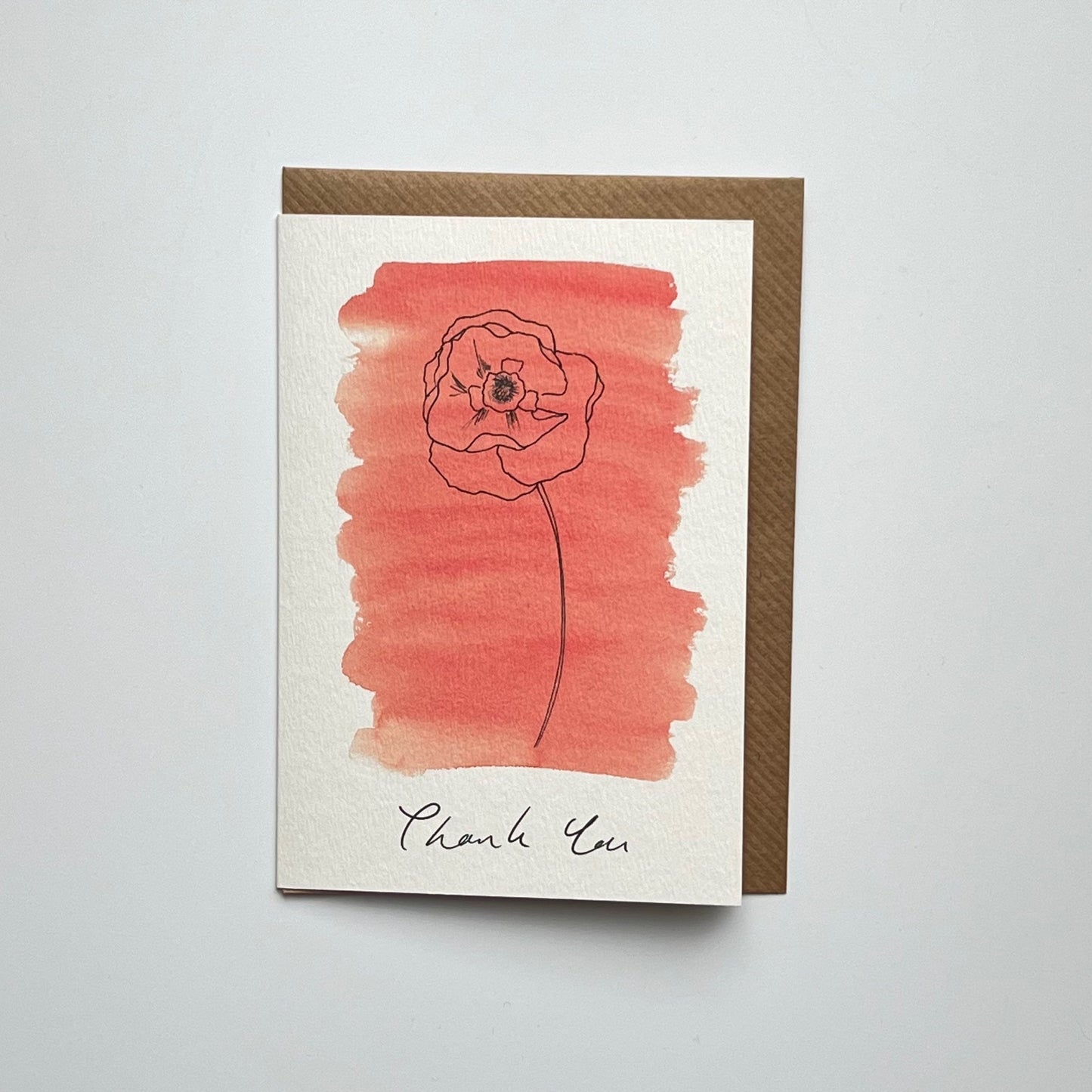 Colourwash Poppy Card
