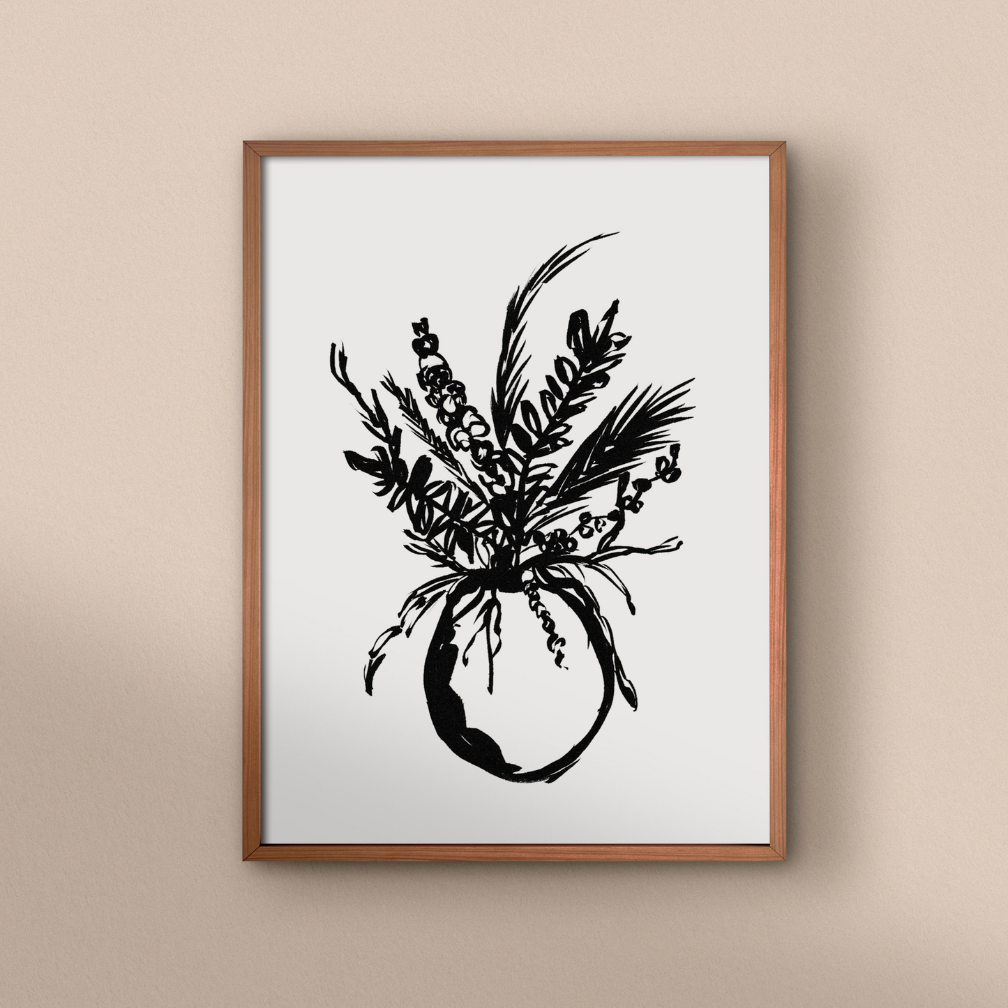 Monochrome Round Vase Print