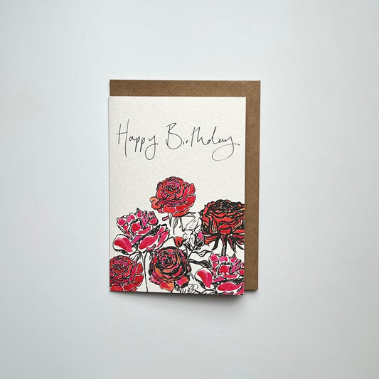 Multi Rose Happy Birthday Card