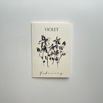 February Birth Flower Card | Violet Birthday Card