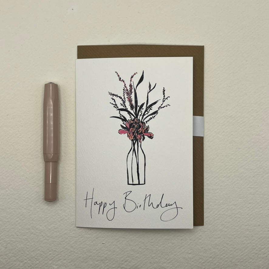 Happy Birthday Single Flower Vase