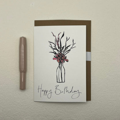 Happy Birthday Single Flower Vase