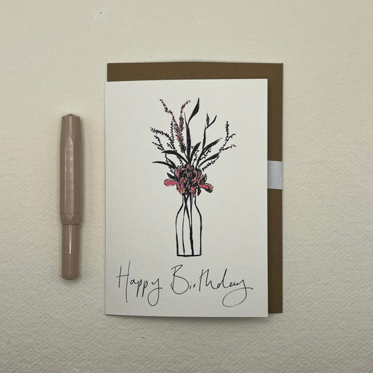 Happy Birthday Single Flower Vase