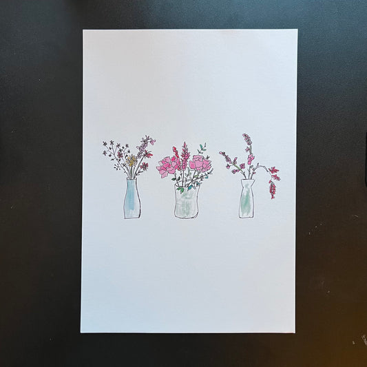 3 vases print