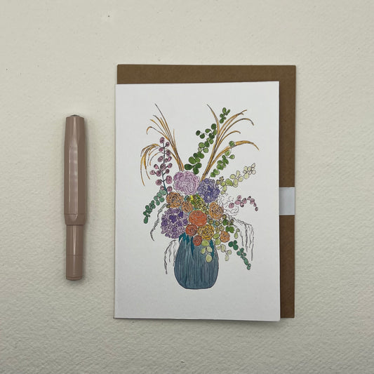 Eloise floral vase greeting card | floral notelet