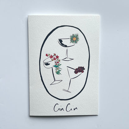 Cin Cin Christmas Greeting Card