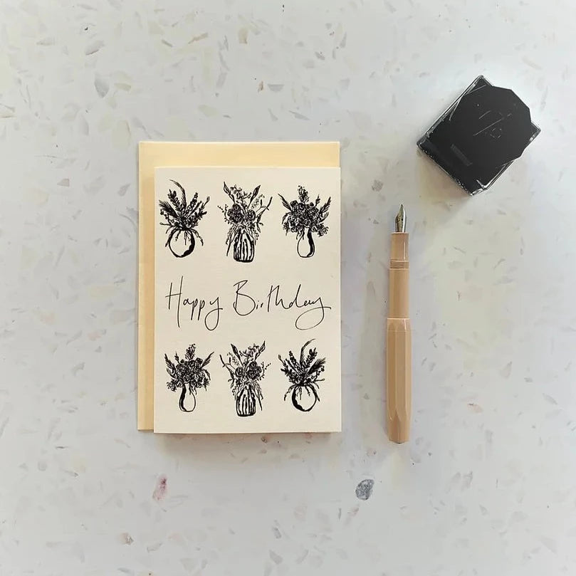 Mixed Vase Happy Birthday Card
