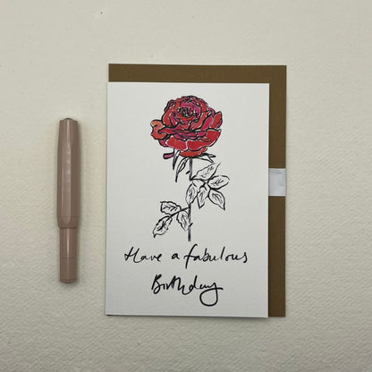 Fabulous Birthday Rose greeting card | Happy rose card | Fabulous Birthday card