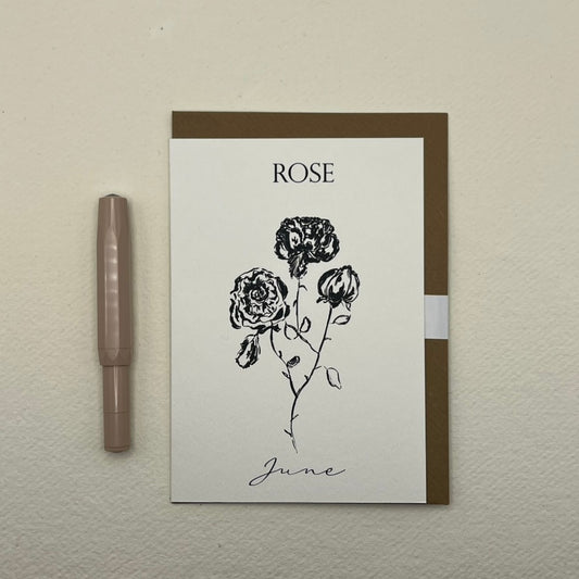 June Birth Flower Card | Summer Birthday | June Birthday Greeting