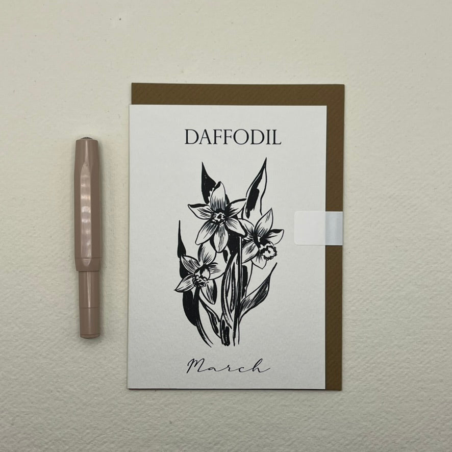 March Birth Flower Card | Daffodil Birthday Card | Spring Birthday Card