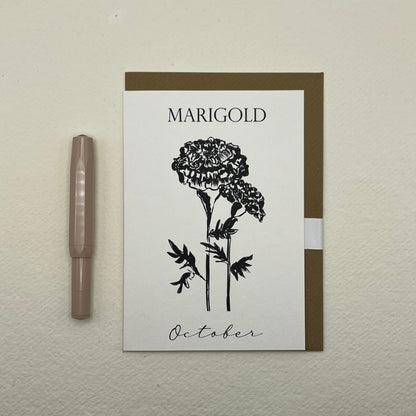 October Birth Flower Card | October Birthday Card | Autumn Birthday