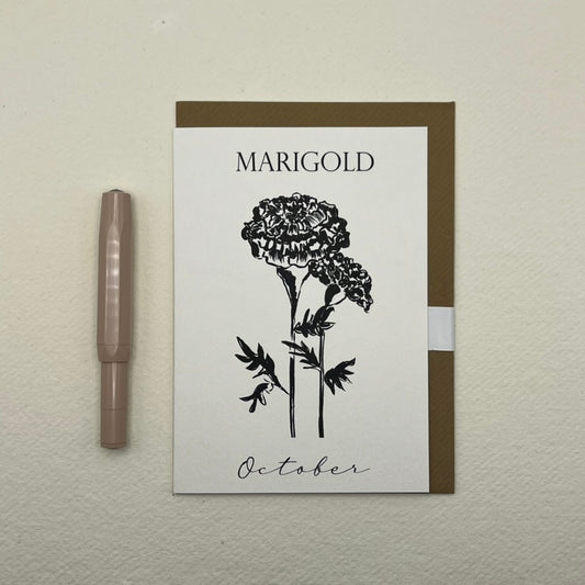 October Birth Flower Card | October Birthday Card | Autumn Birthday