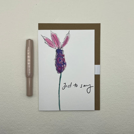 Just to say Lavender | Thinking of you Card | Lavender Cars