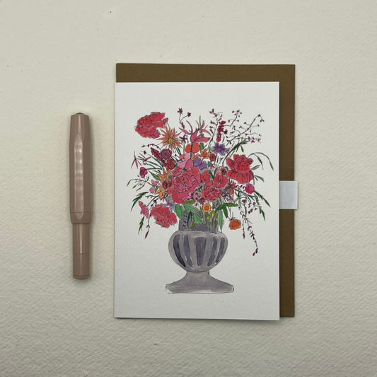 Pink and Purple Floral display greeting card | Floral Blank Greeting Card